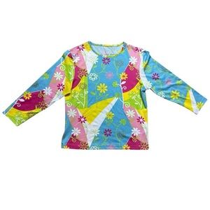NWT Ferreira Tennis girls, no sweat,long sleeve, moisture wicking Floral print